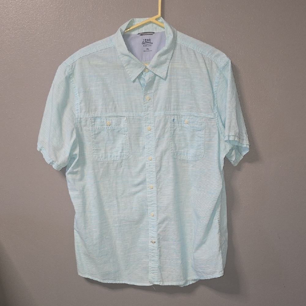 Izod Saltwater Relaxed Classic Men's XL Golf Short Sleeve Button Down Shirt